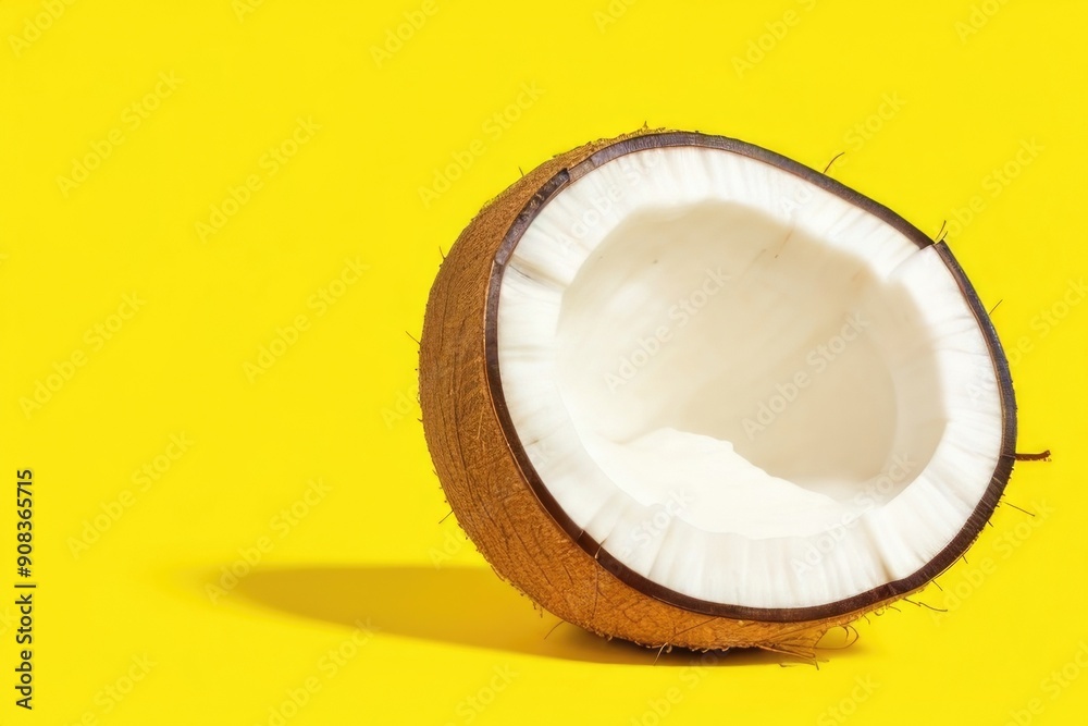 Coconut over a color background Coconut over a color background