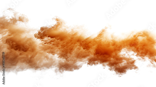 Stormy sand clouds with air waves on transparent background