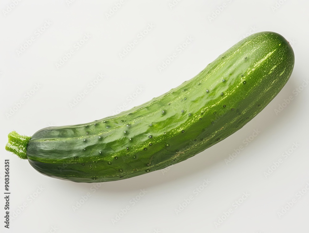 Fresh and Crisp Cucumber in Pure White Background, Highlighting Natural Quality and Nutritional Value. Raw Style, 4:3 Aspect Ratio Fresh and Crisp Cucumber in Pure White Background, Highlighting Natural Quality and Nutritional Value. Raw Style, 4:3 Aspect Ratio