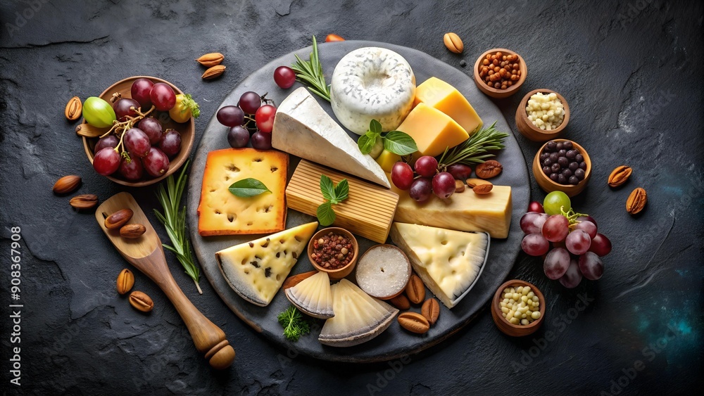 A Symphony of Flavors: A Luxurious Cheese Platter  Generative AI