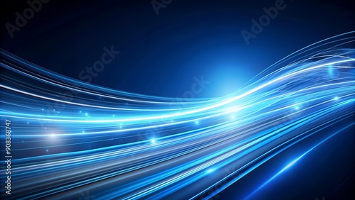 Celestial Dance: Abstract Light Trails in a Cosmic Navy Blue  Generative AI