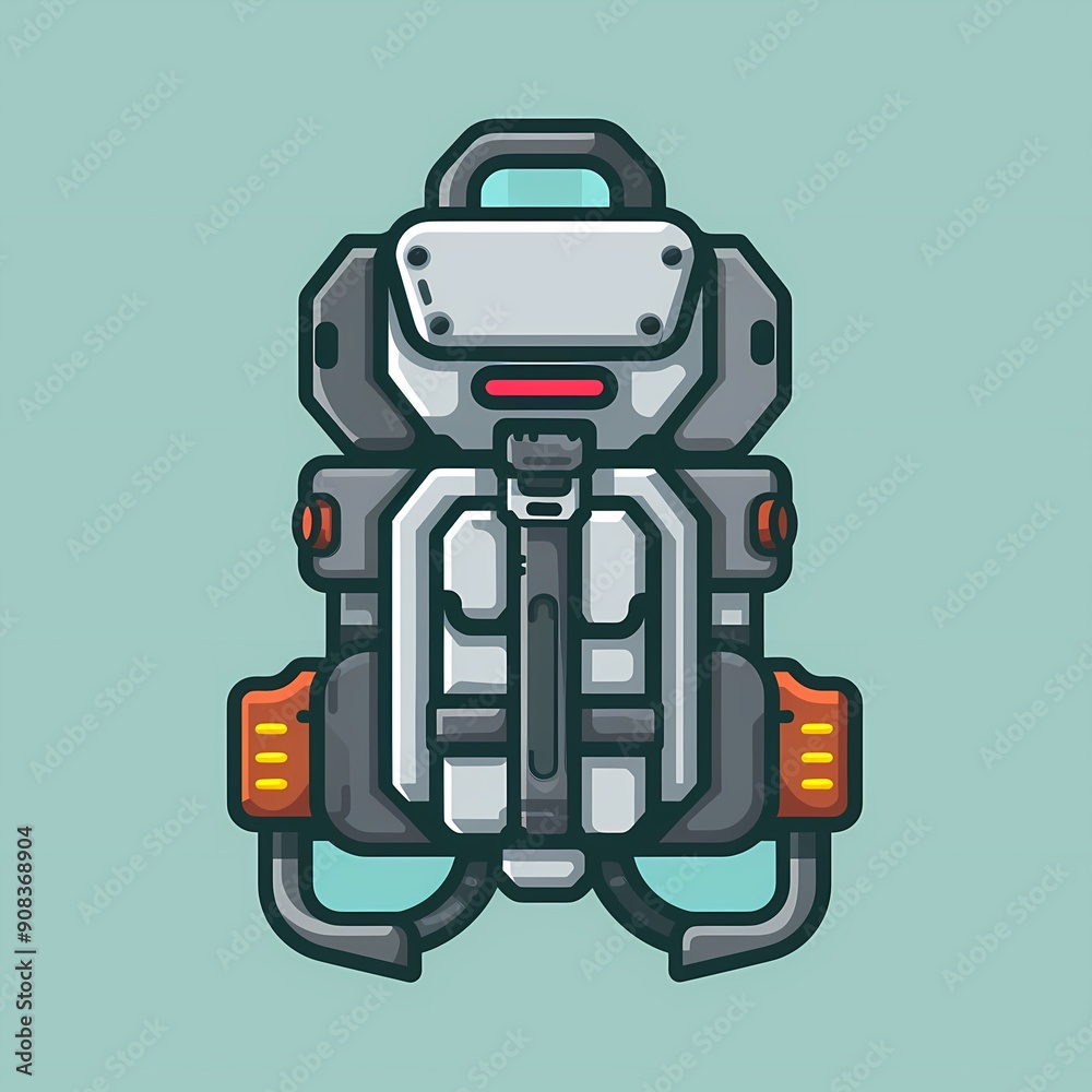 Naklejka premium A sleek, futuristic jetpack design in a vibrant color scheme.