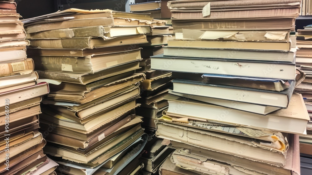 Stack of old hardcover books, science education school background. Stack of old hardcover books, science education school background.