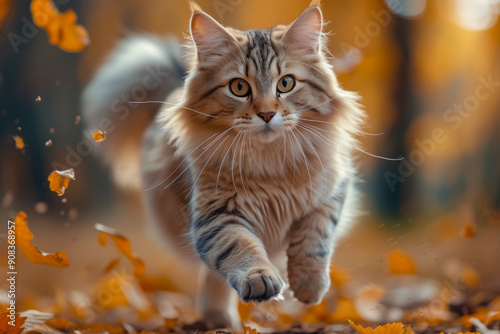 Charming Persian and Bengal cats with bright blue eyes, joyfully playing and observing their environment