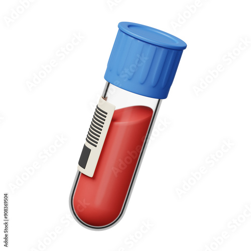 Blood sample container test tube 3d illustration