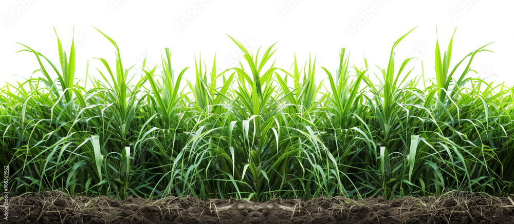 Obraz premium Sugarcane plantation isolated on transparent background