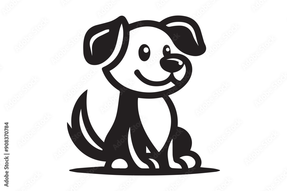 Cartoon Dog Illustration, simple vector style Cartoon Dog Illustration, simple vector style