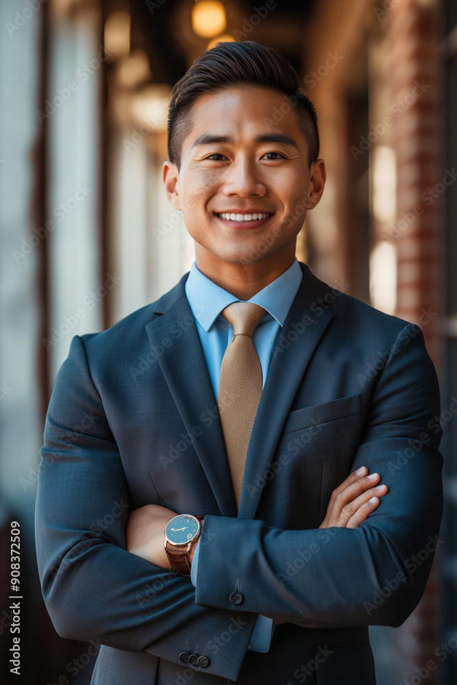 happy young asian business man in a suit happy young asian business man in a suit