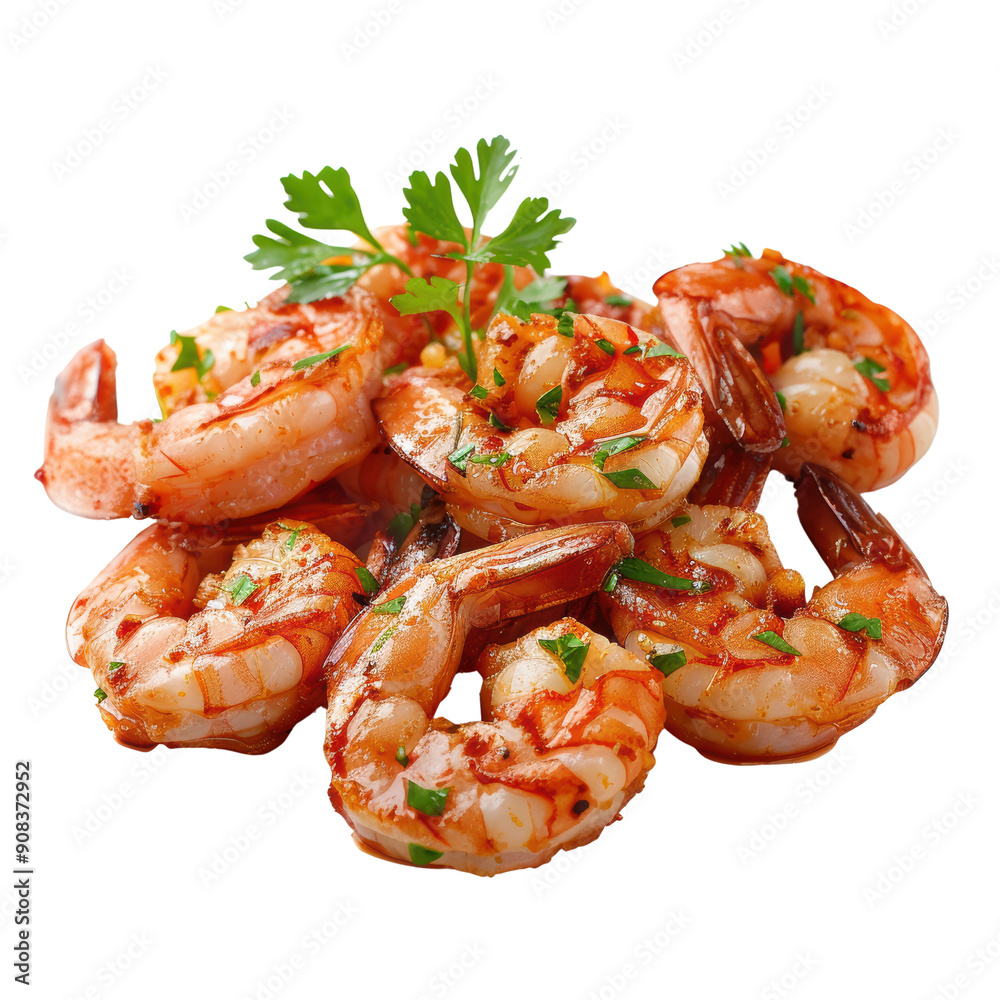 Succulent Shrimp Garnished with Fresh Herbs for a Mouth-Watering Feast Succulent Shrimp Garnished with Fresh Herbs for a Mouth-Watering Feast