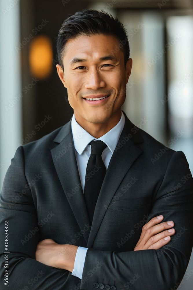 happy young and handsome asian business man in a suit happy young and handsome asian business man in a suit