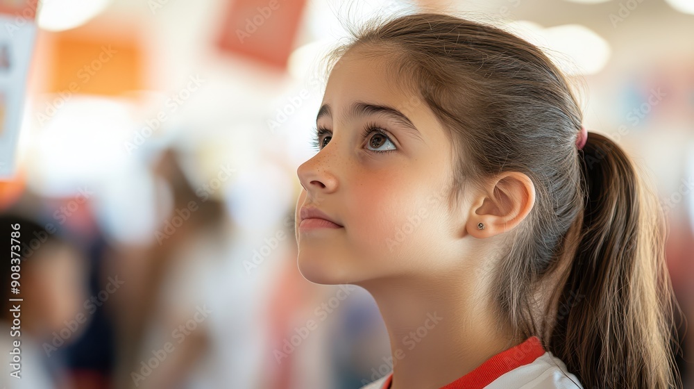 Enthusiastic Student Engaged in School Fair Activities Enthusiastic Student Engaged in School Fair Activities