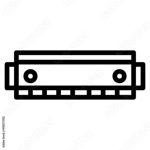 Harmonica Icon in Line Style
