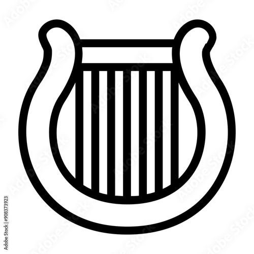 Lyre Icon in Line Style