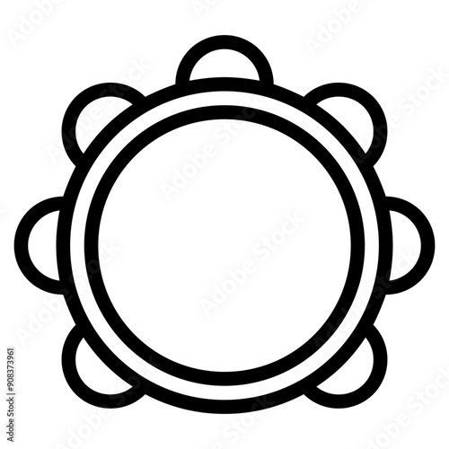 Tambourine Icon in Line Style