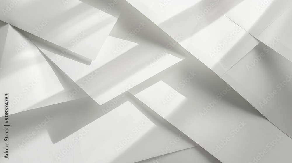 Abstract white background with geometric shapes and shadows. Abstract white background with geometric shapes and shadows.