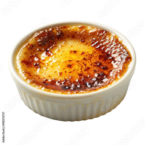 Golden Perfection: The Irresistible Charm of Freshly Torched Crème Brûlée photo