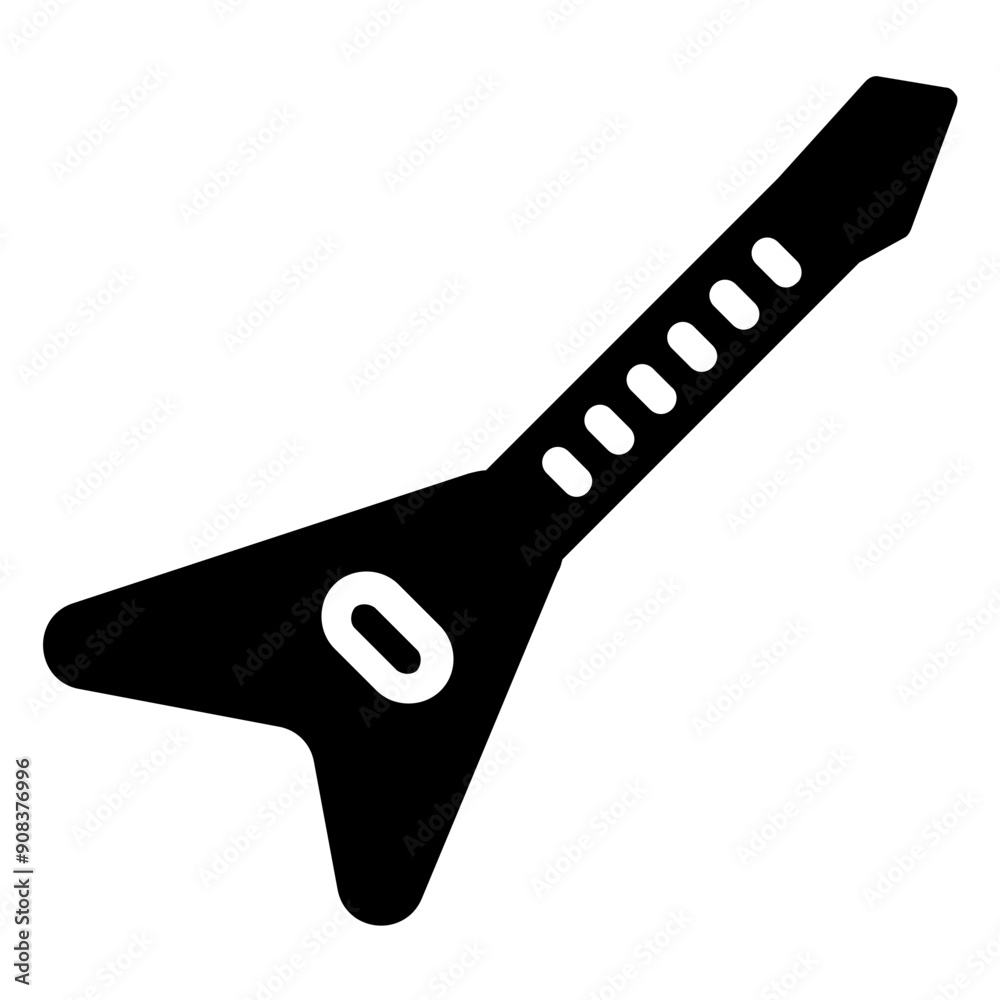 Electric Guitar Icon in Solid Style Electric Guitar Icon in Solid Style