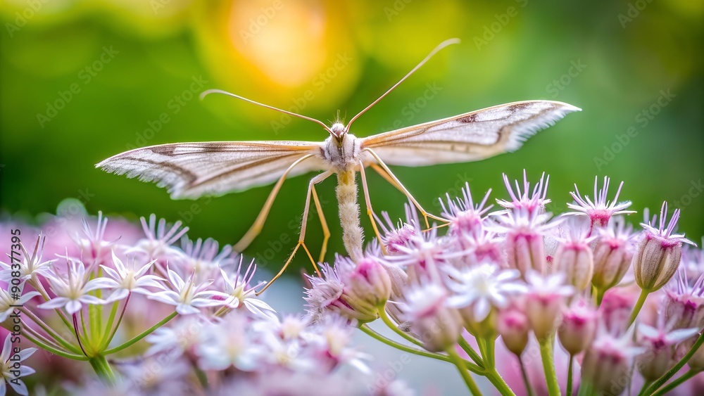 A Moment of Serenity: A Plume Moth Resting on a Flower AI Generated A Moment of Serenity: A Plume Moth Resting on a Flower AI Generated