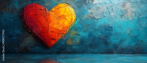 Abstract Oil Painting with Heart