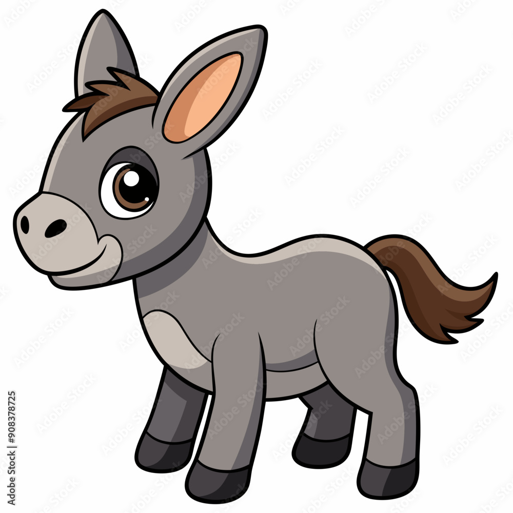 Naklejka premium silhouette of a donkey, donkey vector illustration, animal vector art, donkey silhouette, pet vector icon, eps, donkey cartoon