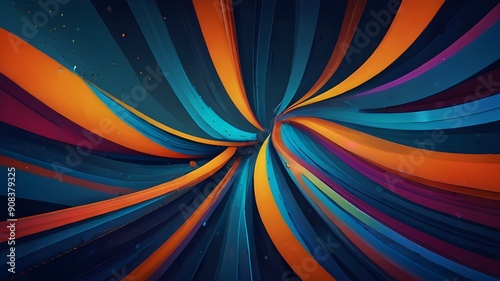 Wallpaper Mural Modern abstract high speed movement. Colourful dynamic motion on blue background. Movement sport pattern for banner or poster design background concept Generative AI Torontodigital.ca