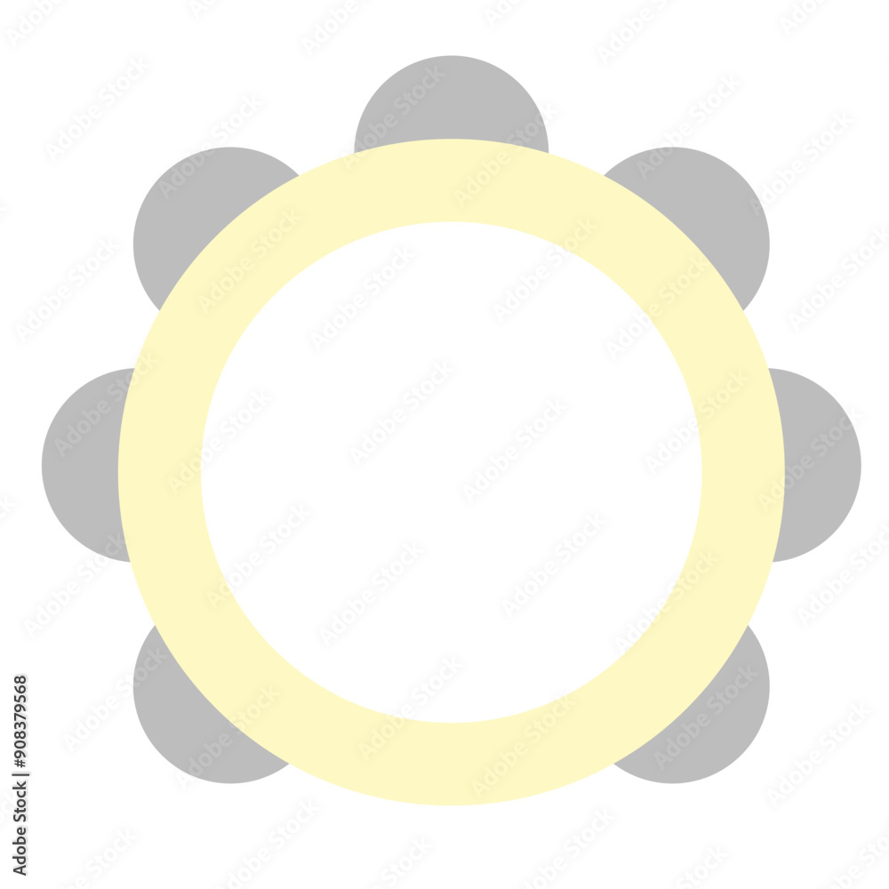 Tambourine Icon in Flat Style Tambourine Icon in Flat Style