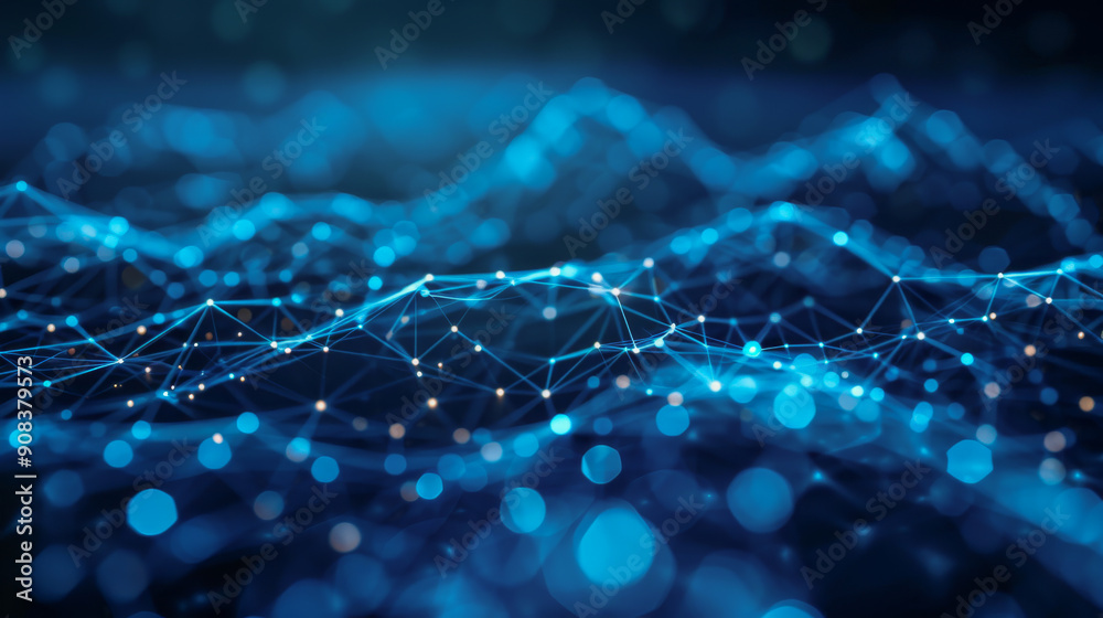 Abstract blue plexus background forming a digital network connecting lines, dots and triangles Abstract blue plexus background forming a digital network connecting lines, dots and triangles