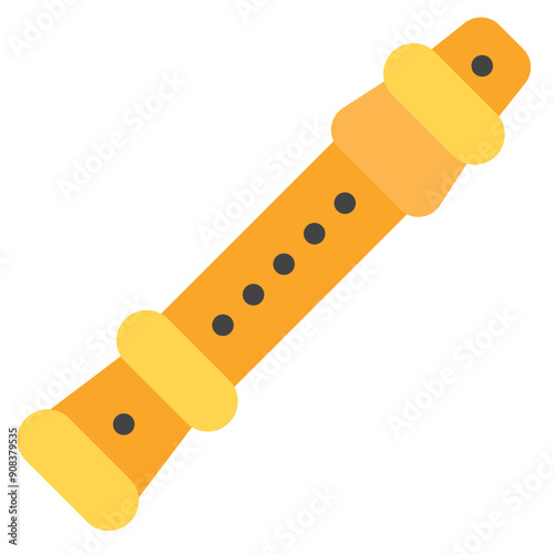 Flute Icon in Flat Style