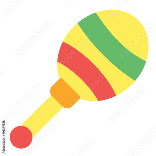 Maracas Icon in Flat Style