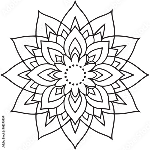 Mandala Coloring book page coloring flower mandala