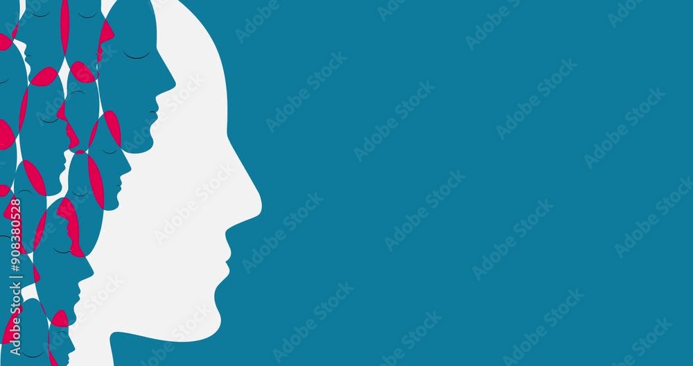 design for Metaphor bipolar disorder, Split personality, unwanted inner thoughts and Mental health illness.