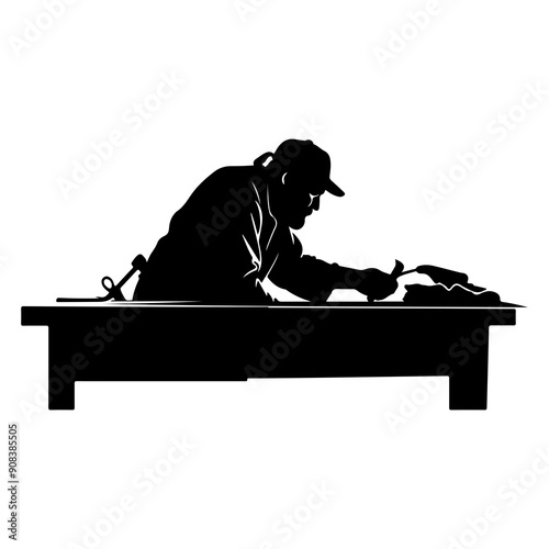 vector silhouette of a Carpenter