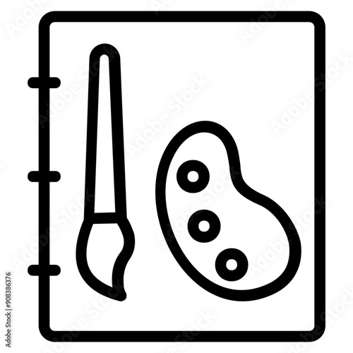 Art Book Icon in Line Style