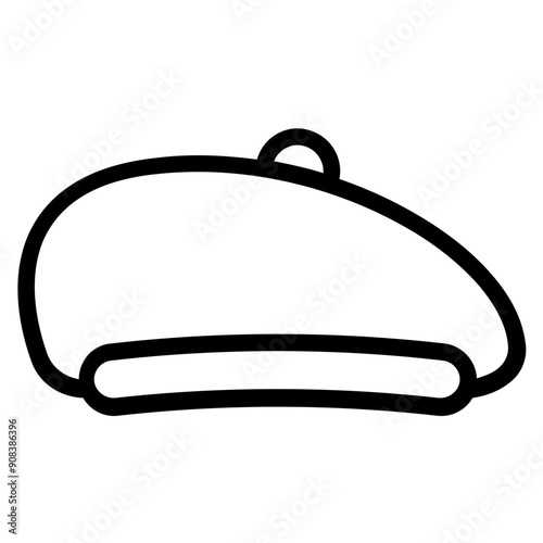 Beret Icon in Line Style