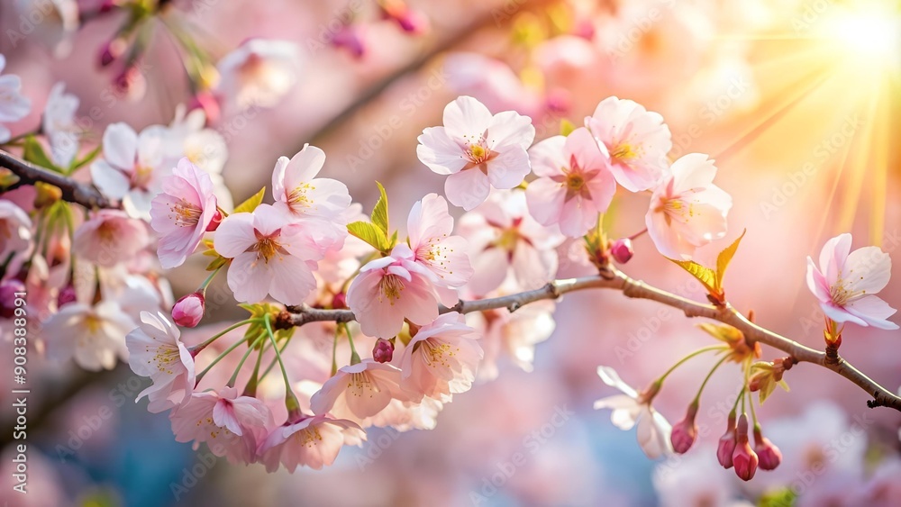 A Delicate Dance of Pink and White: A Close-Up of Cherry Blossoms Swaying in the Gentle Breeze AI Generated A Delicate Dance of Pink and White: A Close-Up of Cherry Blossoms Swaying in the Gentle Breeze AI Generated