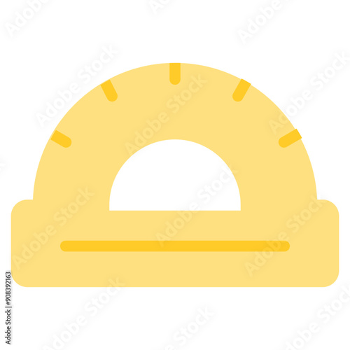 Protractor Icon in Flat Style
