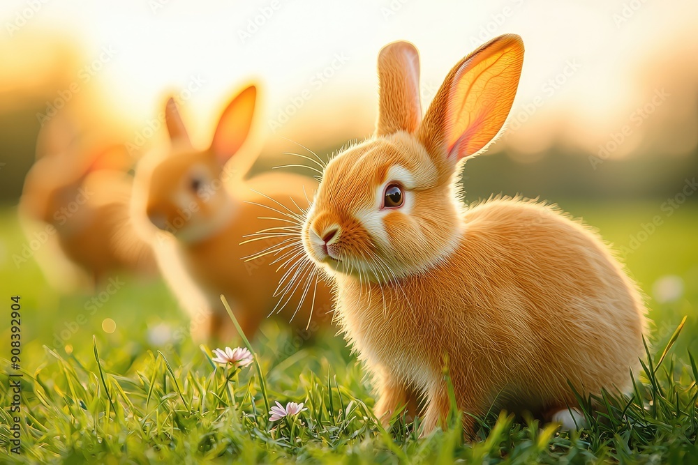 cute bunny in grass