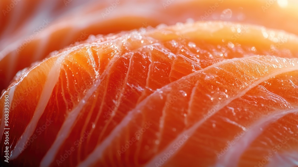 Detailed close-up of salmon fillet, showcasing its natural texture and vibrant pink flesh, ideal for seafood visuals Detailed close-up of salmon fillet, showcasing its natural texture and vibrant pink flesh, ideal for seafood visuals