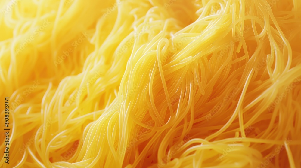 Detailed view of Italian spaghetti, tangled and soft, highlighted textures in macro, top-down perspective Detailed view of Italian spaghetti, tangled and soft, highlighted textures in macro, top-down perspective