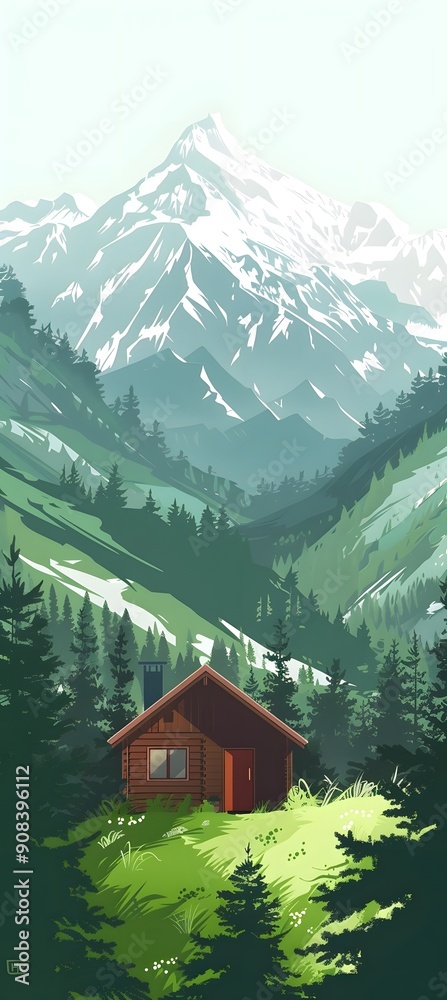 A serene landscape featuring a cozy cabin nestled among forested hills under a clear blue sky. The scene exudes tranquility and natural beauty, perfect for a peaceful retreat. A serene landscape featuring a cozy cabin nestled among forested hills under a clear blue sky. The scene exudes tranquility and natural beauty, perfect for a peaceful retreat.