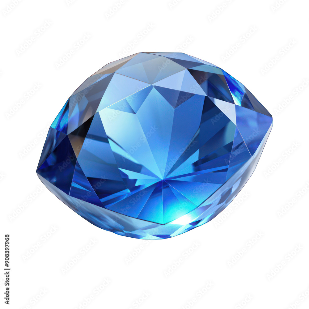 A stunning crystal blue gem isolated on transparent background A stunning crystal blue gem isolated on transparent background
