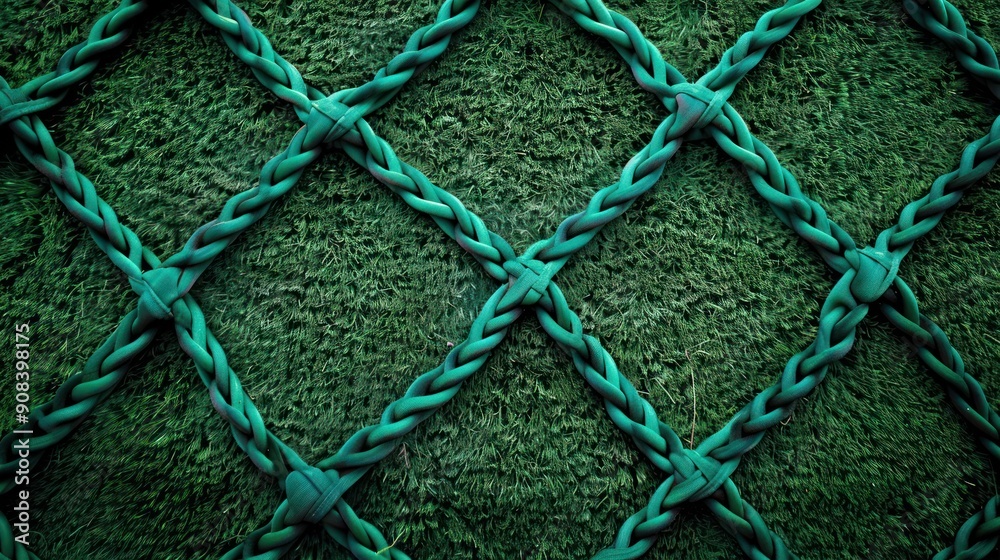 Fototapeta premium A green and brown patterned net