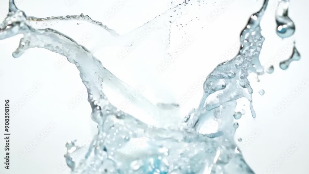 Dynamic splash of crystal-clear water captured in high detail Dynamic splash of crystal-clear water captured in high detail