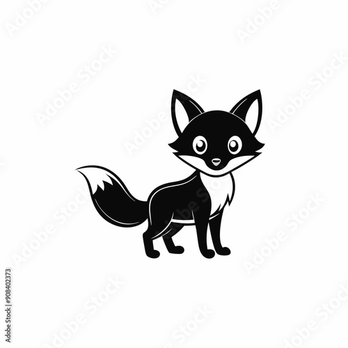 fox isolated on white, fox vector illustration, animal vector art, foxs silhouette, pet vector icon, eps