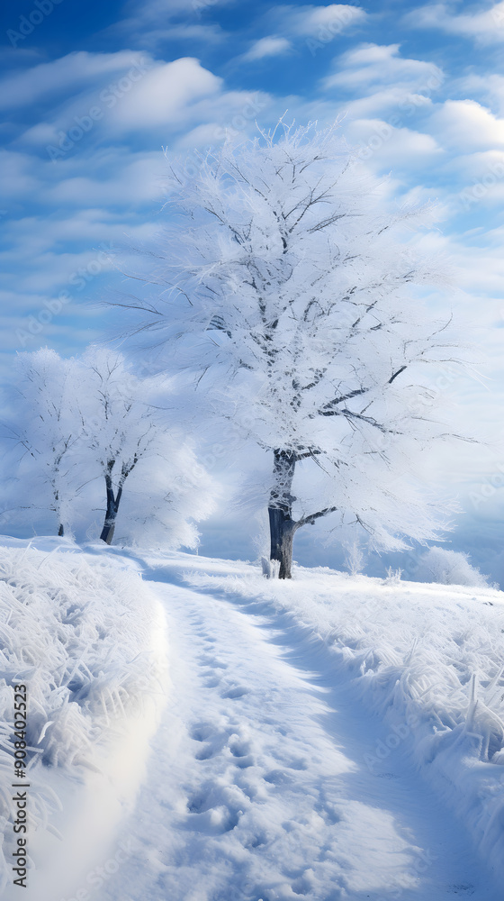 Sublime Winter Solstice: A Breathtaking Panorama of a Frozen Landscape Immersed in Mystic Stillness Sublime Winter Solstice: A Breathtaking Panorama of a Frozen Landscape Immersed in Mystic Stillness