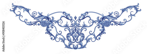 Arabesque with scrolls in Baroque style