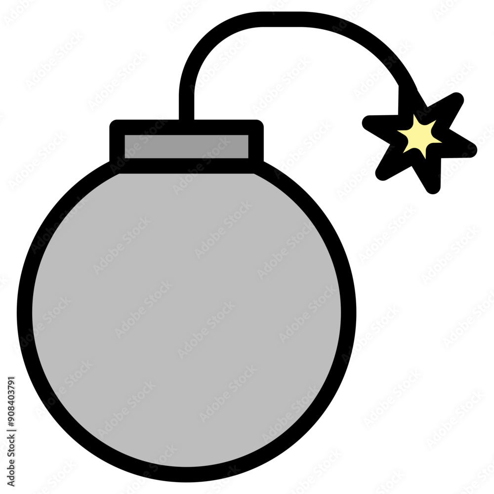 Bomb Icon in Filled Line Style Bomb Icon in Filled Line Style