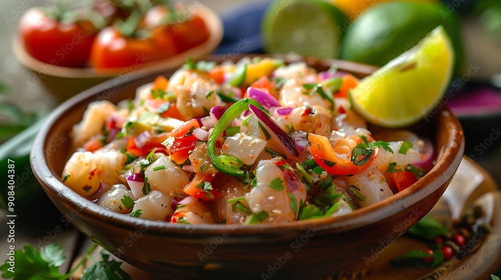 fish ceviche traditional peruvian food : Generative AI fish ceviche traditional peruvian food : Generative AI