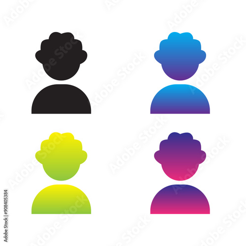 Male portraits, silhouettes, avatars or profiles for unknown anonymous persons.