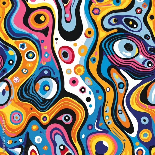 Abstract Swirling Pattern with Bright Colors